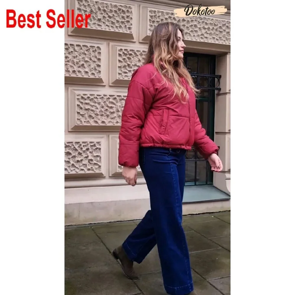 Quilted Puffer Jacket Oversized Boyfriend Style Lightweight Winter Coat Chic